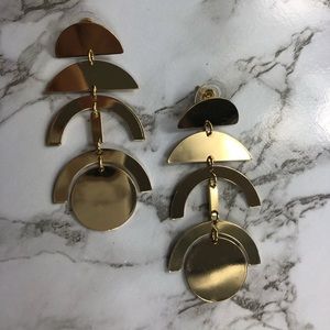 Gold dangling earrings